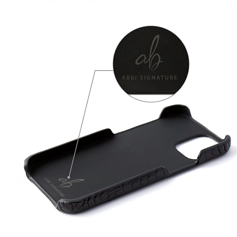 シンプルなデザイン、イタリアンレザー クロコ バック カバーケース for iPhone13miniケース