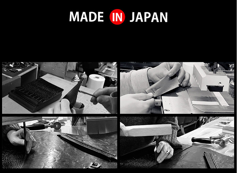 日本の熟練革職人による手作業