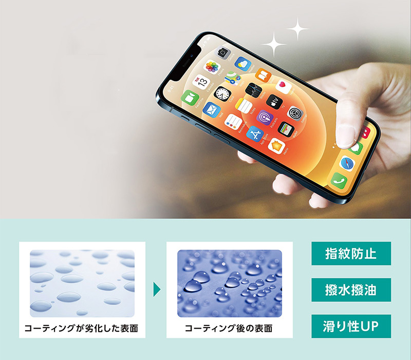防汚コーティング iPhone13 mini Pro Max ガラスフィルム 超透明 クリスタルアーマー PAPER THIN 0.15mm