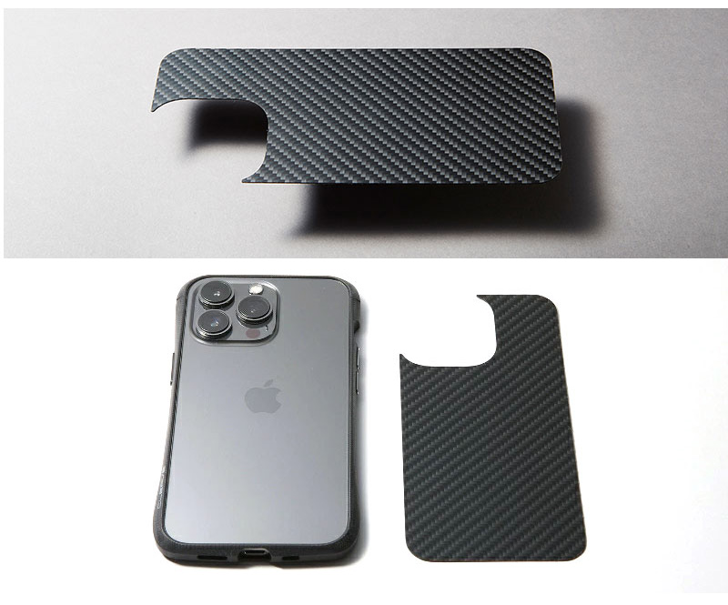 背面保護用アラミド繊維プレートは、iPhone13Pro専用です。バンパーのみご使用の場合は、iPhone13にもお使いいただけます。