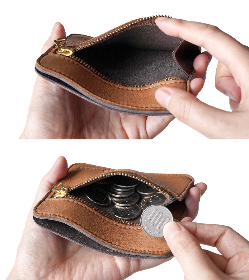 ファスナータイプの小銭入れ