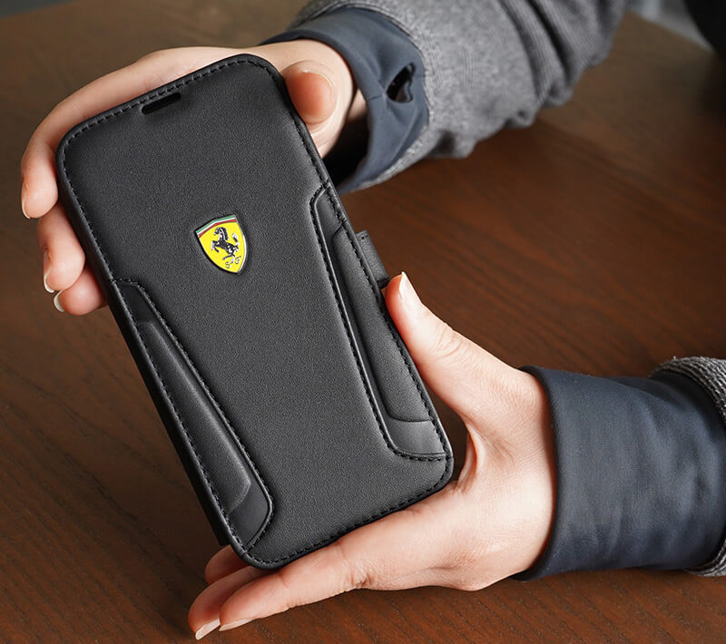 『Ferrari フェラーリ 手帳型ケース 本革』 iPhone14Pro / iPhone14ProMax / iPhone14 /  iPhone14Plus ケース 公式ライセンス品