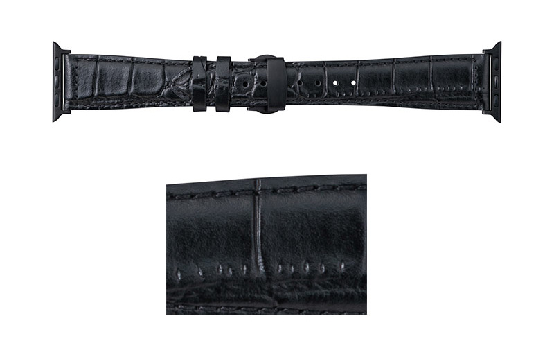 クロコダイル型押しレザーを使用した Apple Watch 用バンド Croco Embossed Genuine Leather Watchband