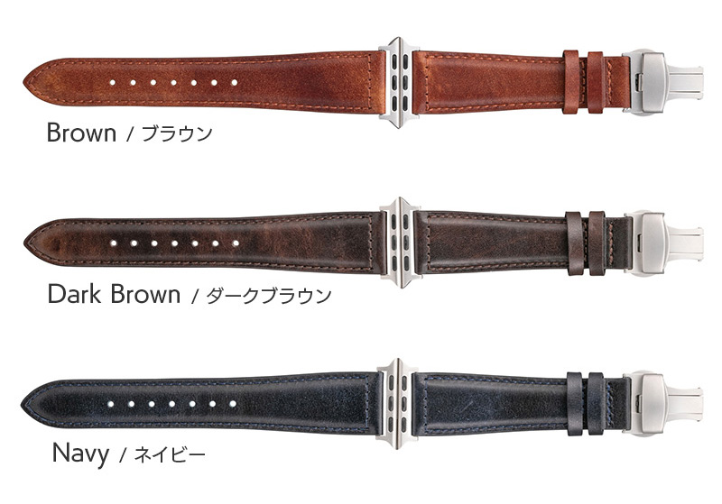 GRAMAS Museum-calf Genuine Leather Watchband、全４色