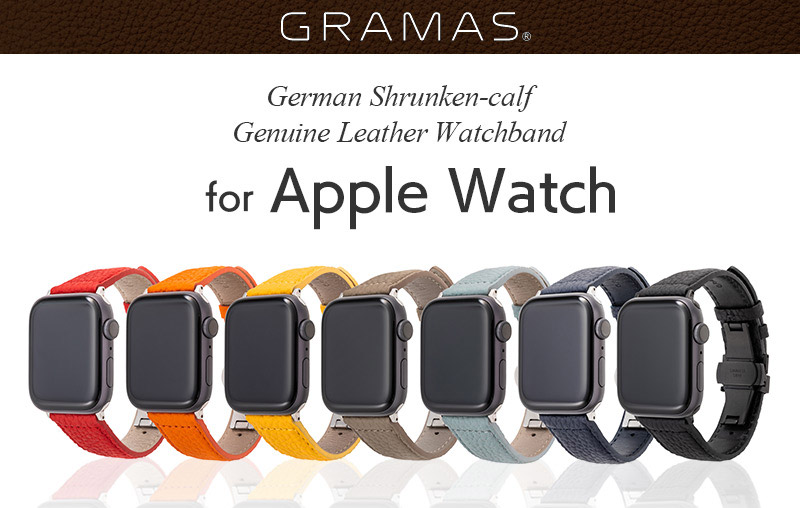 GRAMAS Shrunken-calf Genuine Leather Watchband
