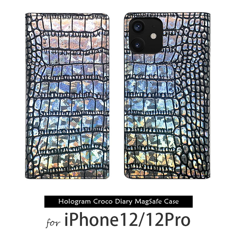 Hologram Croco Diary MagSafe Case iPhone 12/12 Pro