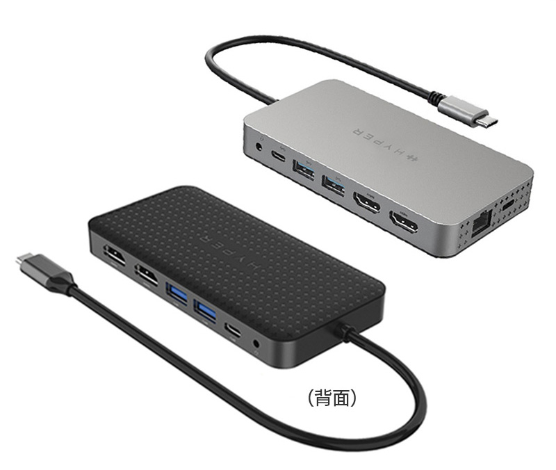 HyperDrive デュアル 4K HDMI 10in1 USB-Cハブ for M1 4K (60Hz / 30Hz) 2画面複数出力 同時出力 ハブ PD 100W 