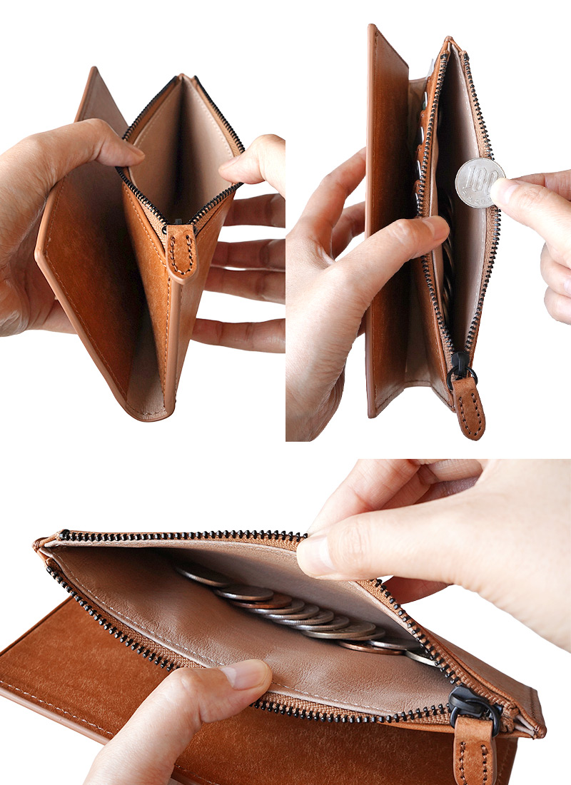 ファスナーが大きく開くので小銭が取り出しやすい