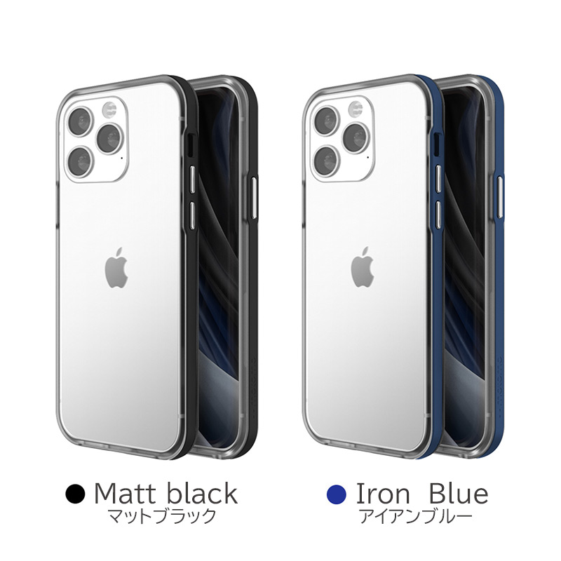 『motomo INO Achrome Shield Case』、Matt black、Iron　Blue