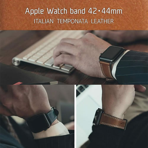 『Apple Watch レザー バンド Italian Temponata Leather』Apple Watch Band Series4 Series3 Series2 Series1 44 / 42mm 用 本革