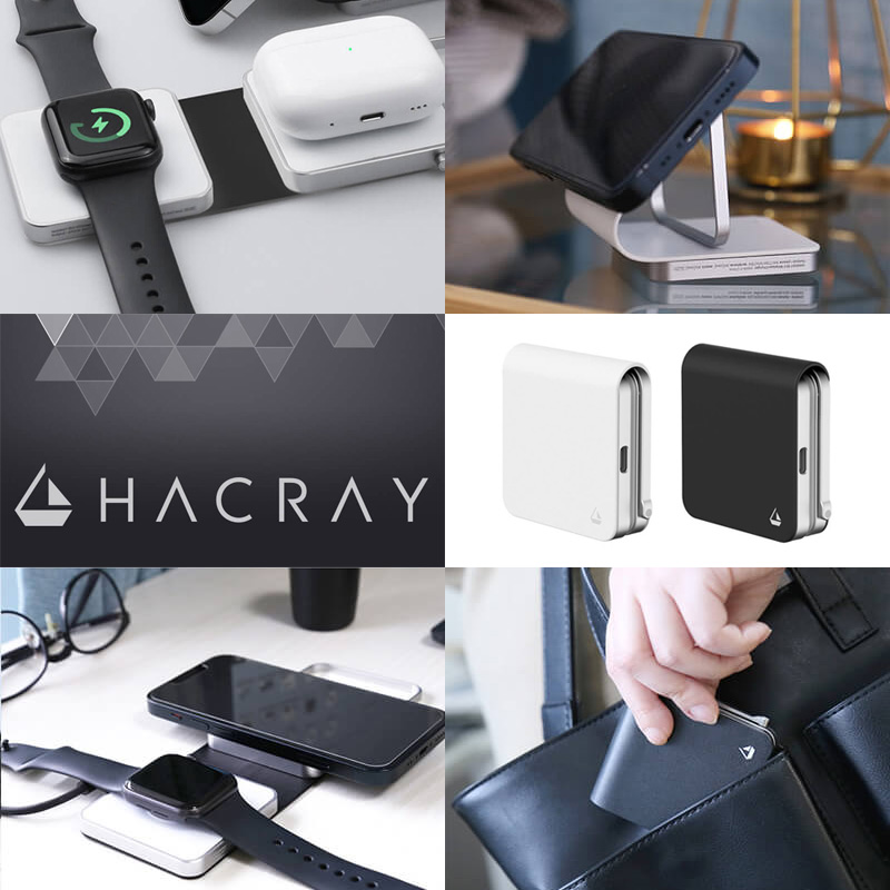 『HACRAY 2 in 1 折りたたみワイヤレス充電スタンド』 Apple Watch ＆ iPhone-MagSafe対応 / AirPods/Pro Qi対応