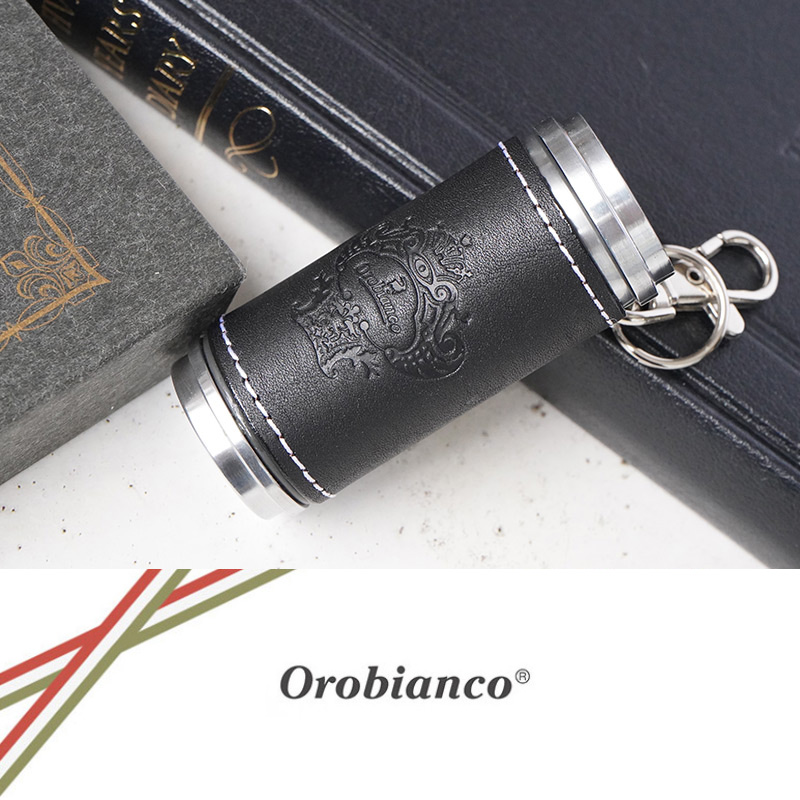 『Orobianco 携帯灰皿』 本革 筒型 キーホルダー