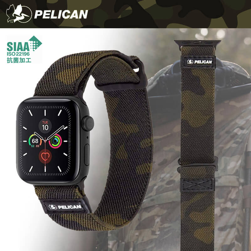 『Pelican 迷彩柄 Apple Watch バンド 抗菌 Protector Band Camo Green』 49mm / 45mm / 44mm / 42mm / 41mm / 40mm / 38mm 用