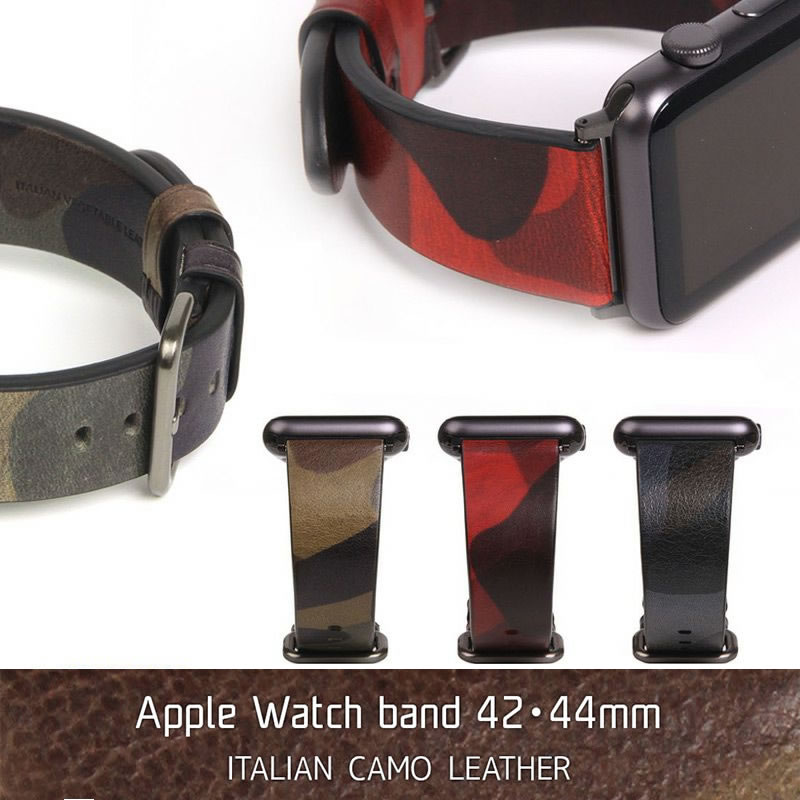 『SLG Design Italian Camo Leather』 Apple Watch Band Series4 Series3 Series2 Series1 44 / 42mm 用 本革 イタリアンカモレザー バンド