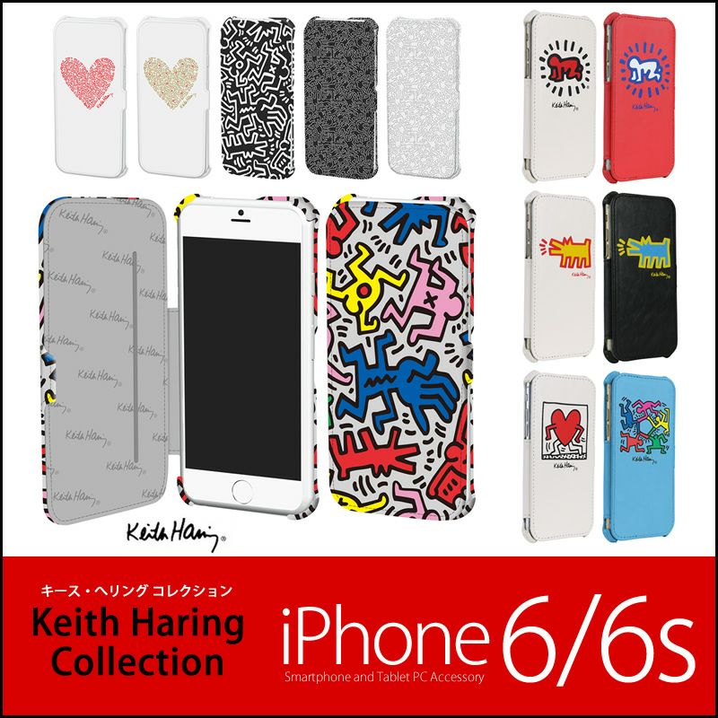 キース ヘリング iPhone ケース 手帳 型 スマホ ケース iPhone 6s iPhone 6 caos people