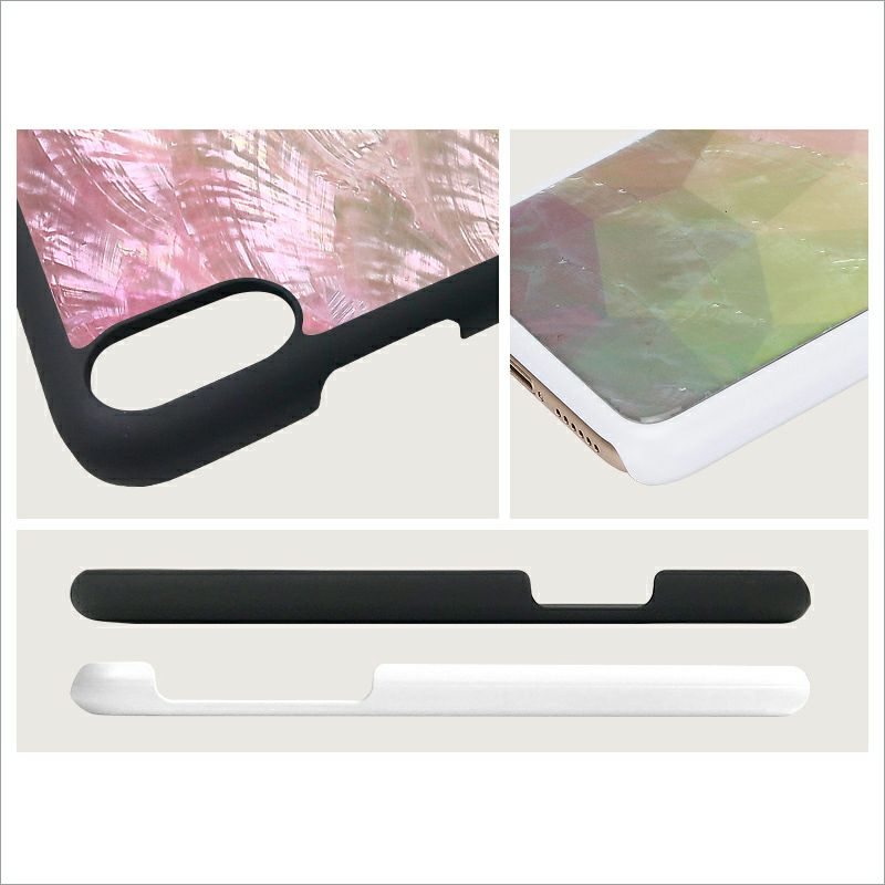 iPhone XS ケース / iPhone X ケース 天然貝 ハードケース  モンドリアン フラワー ミルキーウェイ モザイク アイフォン XS アイホン X