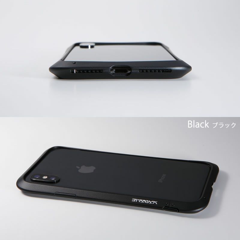 iPhone XS ケース / iPhone X ケース ハードケース アルミバンパー 薄型 サンドプラスト アイフォン XS アイホン X