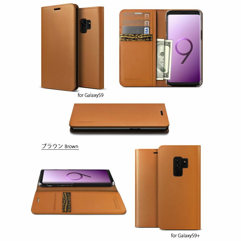 VERUS Genuine Leather Diary』 Galaxy S9 ケース 手帳型 Galaxy S9+ ギャラクシーS9 プラス  カバー 本革 Galaxy ケース おすすめ