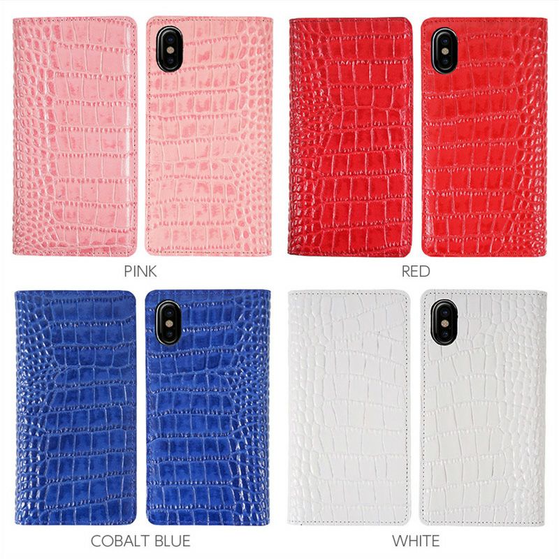 iPhone XS Max ケース 手帳 型 本革  ケース クロコ 柄 レザー アイフォン XS Max