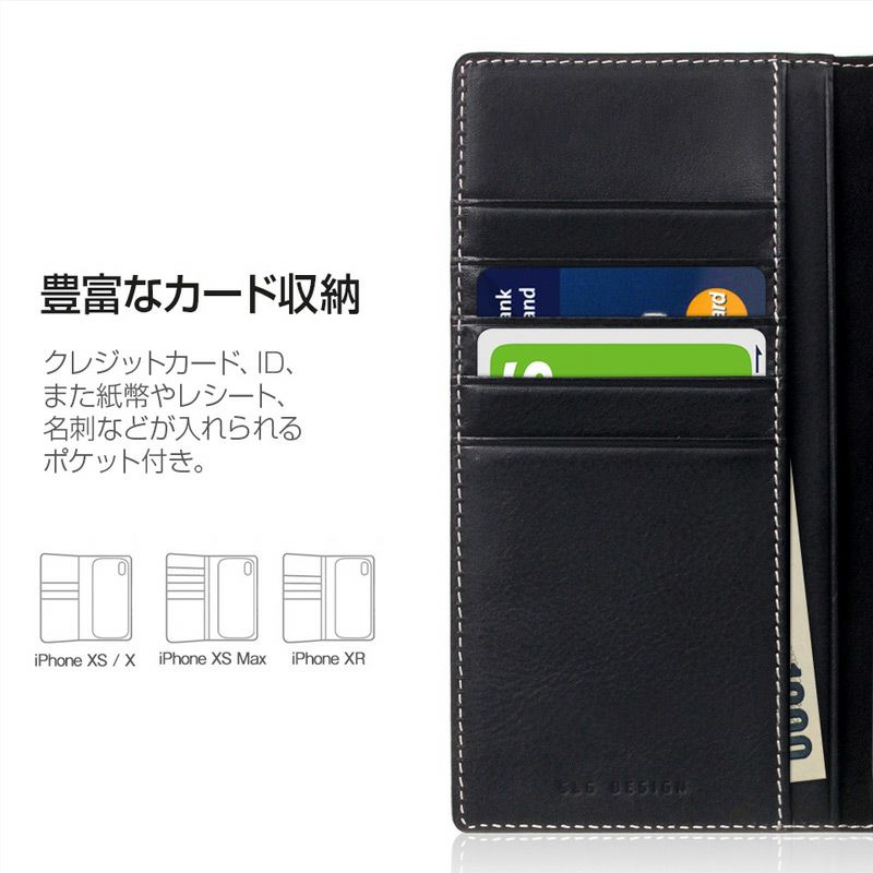 iPhone XS Max ケース 手帳 型 本革 ケース ミネルバボックス レザー アイフォン XS Max SLG Design エスエルジー デザイン