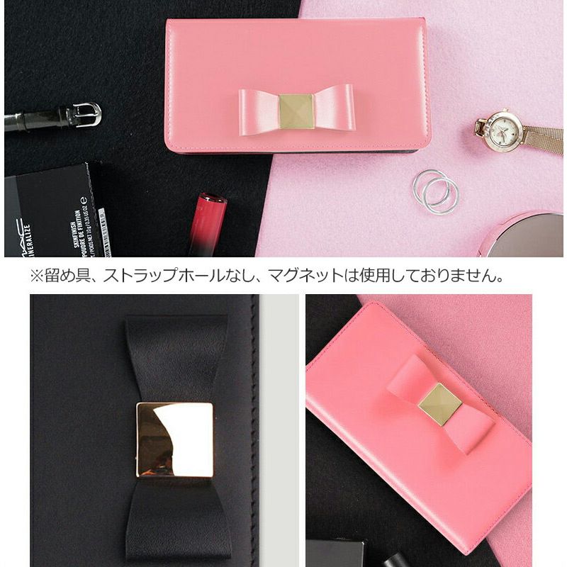 iPhone XR ケース 手帳 型 本革  ケース レザー リボン アイフォン XR