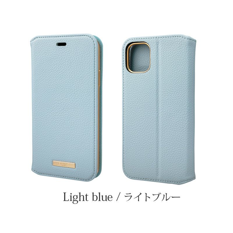 iPhone 11 Pro Max ケース 手帳型 レザー アイフォン ブランド ライト ブルー