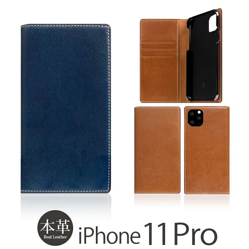 『SLG Design Tamponata Leather Case』 iPhone11Proケース 手帳型 本革 レザー