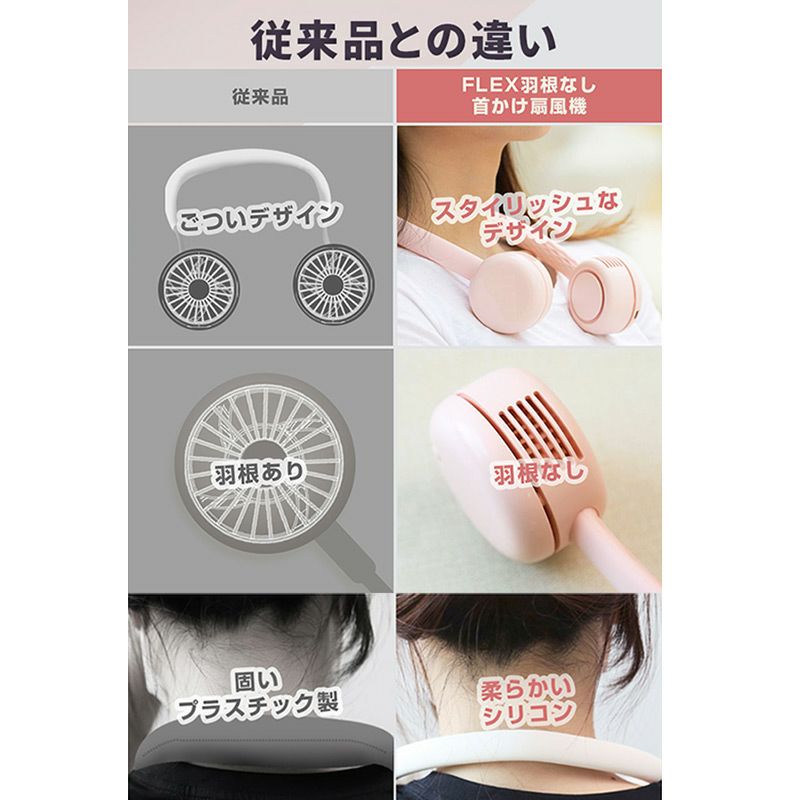 扇風機 usb 軽量 羽根なし 首掛け 扇風機 パワフル 小型 2020