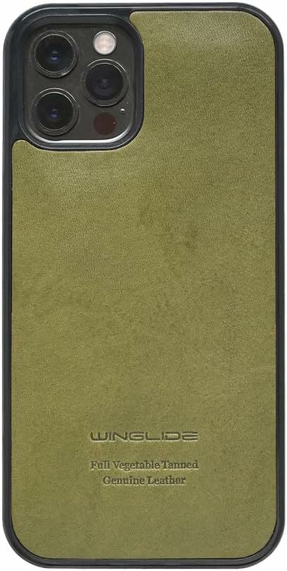 iPhone12Pro / iPhone12ProMax / iPhone12 / iPhone12Plus ケース ブランド 本革 スマホケース 栃木レザー カーキ グリーン 緑