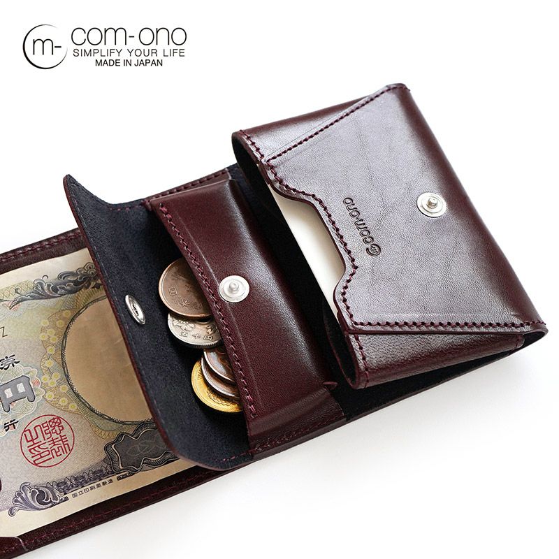 池之端銀革店 com-ono 二つ折り財布 SLIM-005 slim wallet』 牛革 イタリアンレザー 二つ折り財布