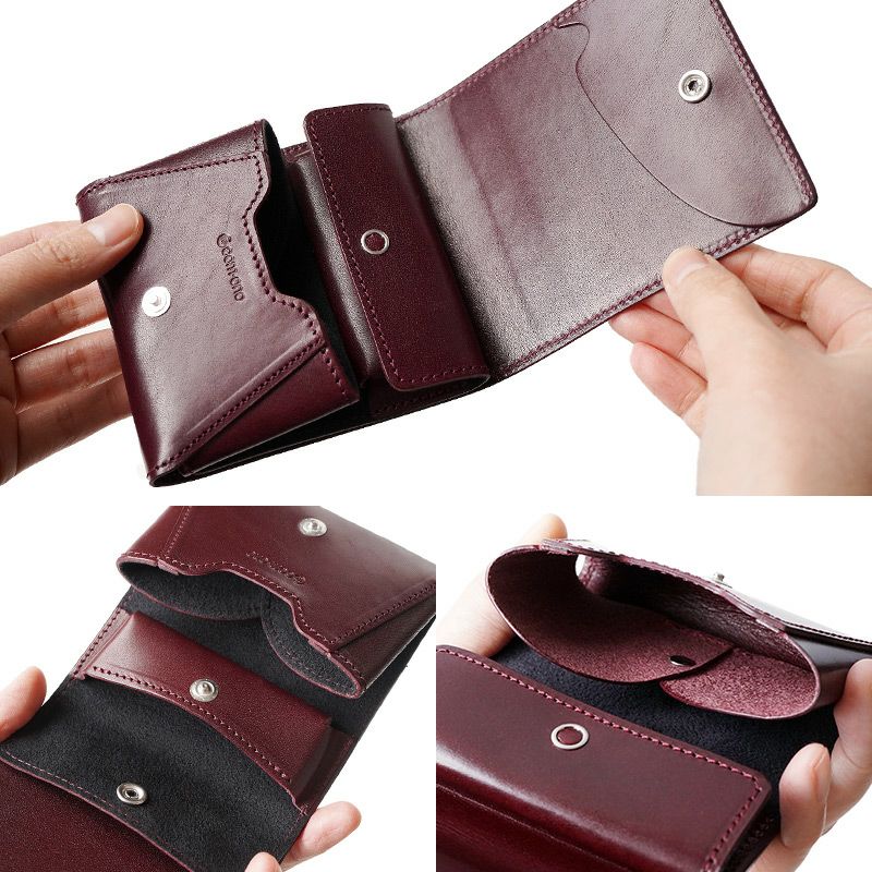 池之端銀革店 com-ono 二つ折り財布 SLIM-005 slim wallet』 牛革  