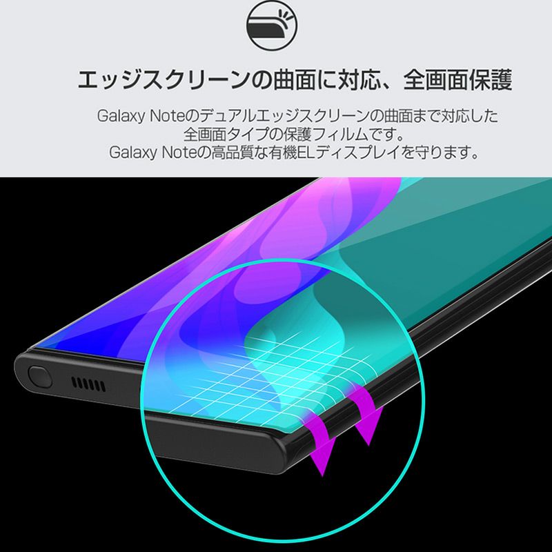 195円 無料 Samsung Galaxy Note10用 ソフトタイプ液晶保護シート フィルム 曲面対応