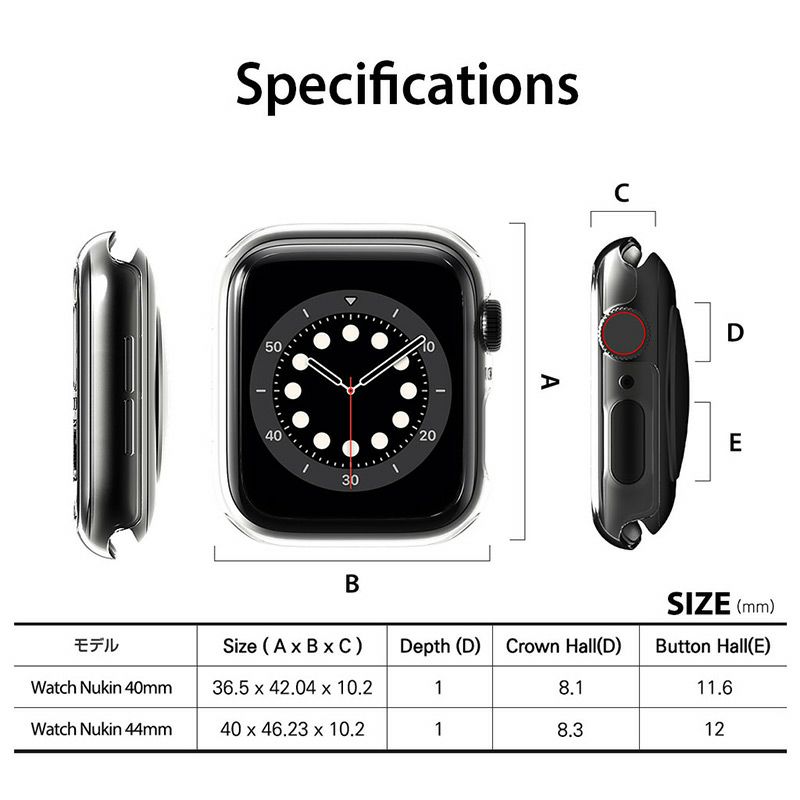 Apple Watch カバー クリアケース アップル ウォッチ 44mm 40mm