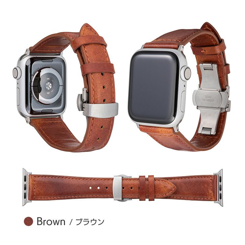 Apple Watch バンド 本革 アップル ウォッチ 38 40 41 42 44 45 ベルト