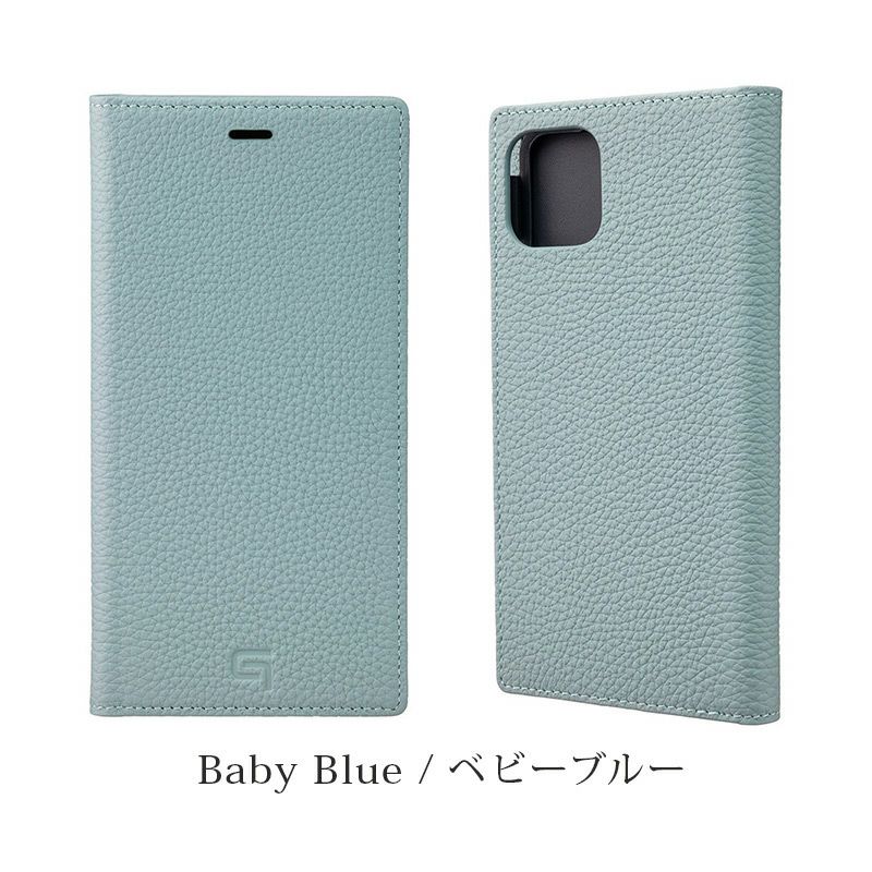 iPhone13 mini Pro Max ケース 手帳型 本革 スマホケース レザー ベイビーブルー
