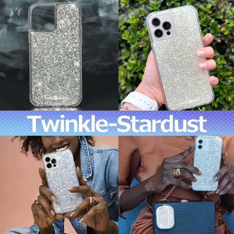 『Case-Mate 抗菌 3.0m 落下 耐衝撃 Twinkle - Stardust』 iPhone13 ガラス ケース クリア 透明 背面 シェル 衝撃吸収