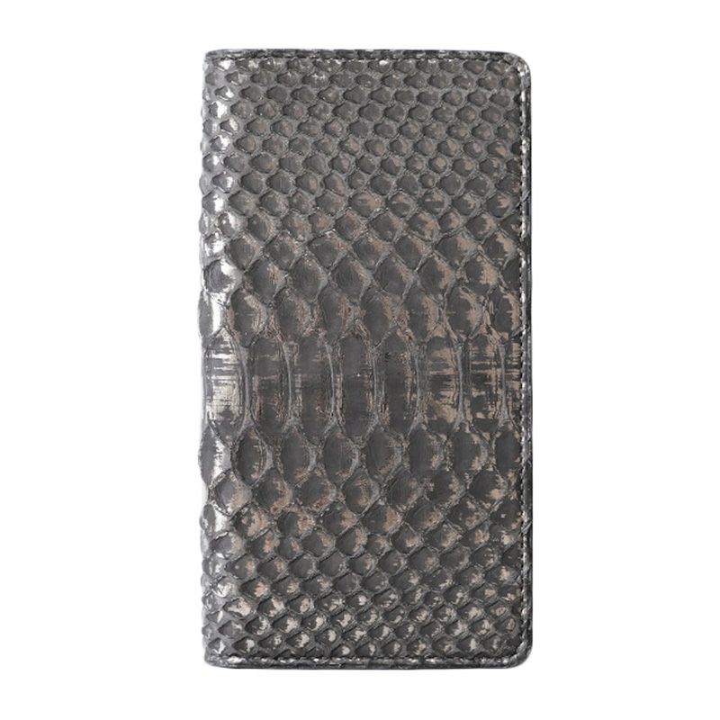 iPhone13 Pro スマホケース 手帳型 ヘビ革 エキゾチックレザー