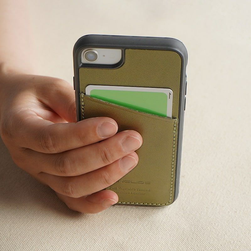 iPhone SE 8 7 ケース 栃木レザー 本革 背面ポケット シンプル