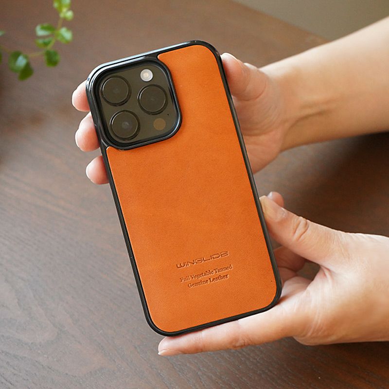 栃木レザー】iPhone14Pro / iPhone14ProMax / iPhone14 / iPhone14Plus ケース 背面 本革 シェル WINGLIDE  iPhoneケース◇機種選択