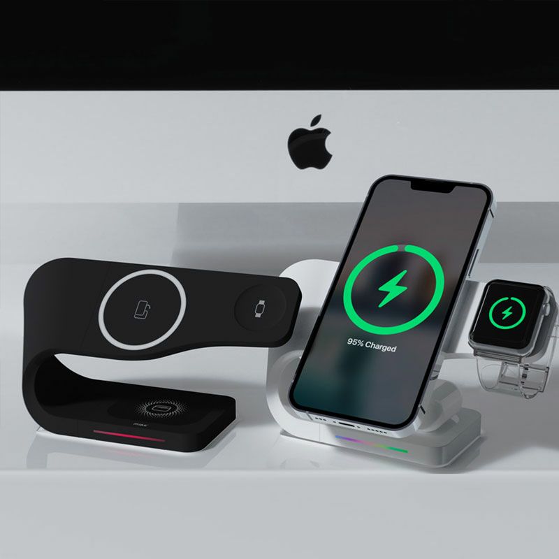 ワイヤレス充電器 3in1 スタンド MagSafe対応 iPhone Apple Watch AirPods ワイヤレスチャージ iphone ワイヤレス充電