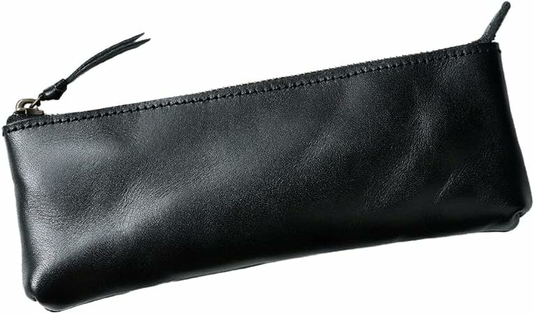 ペンケース パウチ型 ブランド 本革 スマホケース 栃木レザー ブラック 黒