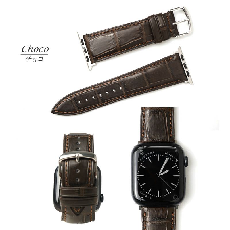 Aapple watch ベルト クロコダイル 時計ベルト ワニ革 本革 レザー おしゃれ 49mm 46mm 45mm 44mm 42mm 41mm 40mm 38mm