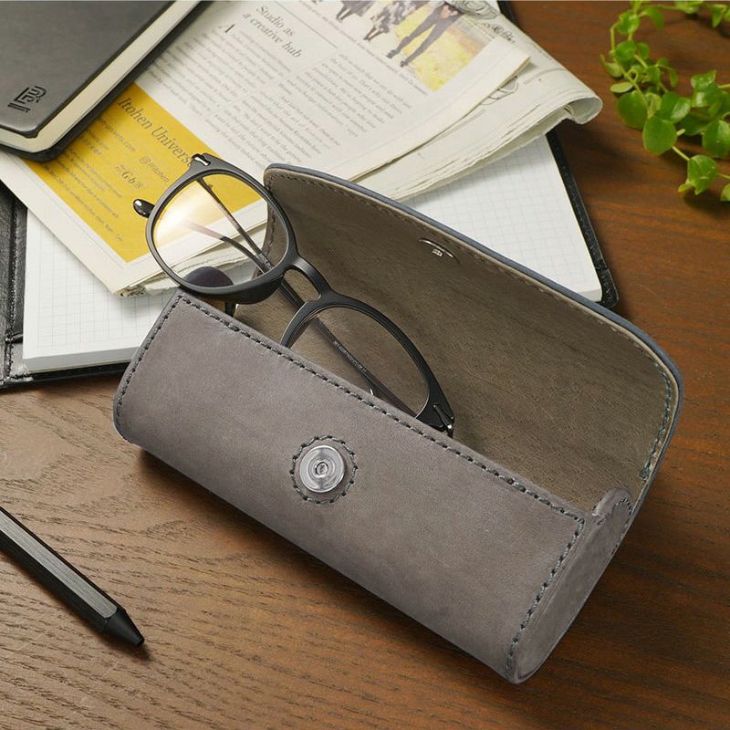 本革 イタリアンレザー メガネケース ハードタイプ 大きめ ヨコ入れ 眼鏡ケース 皮 ブランド おしゃれ シンプル プレゼント