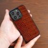 iPhone 14 Pro / 14 / 13 Pro / 13 / 13mini ケース ブランド 本革 スマホケース イタリアン レザー クロコダイル iphoneケース 革 背面