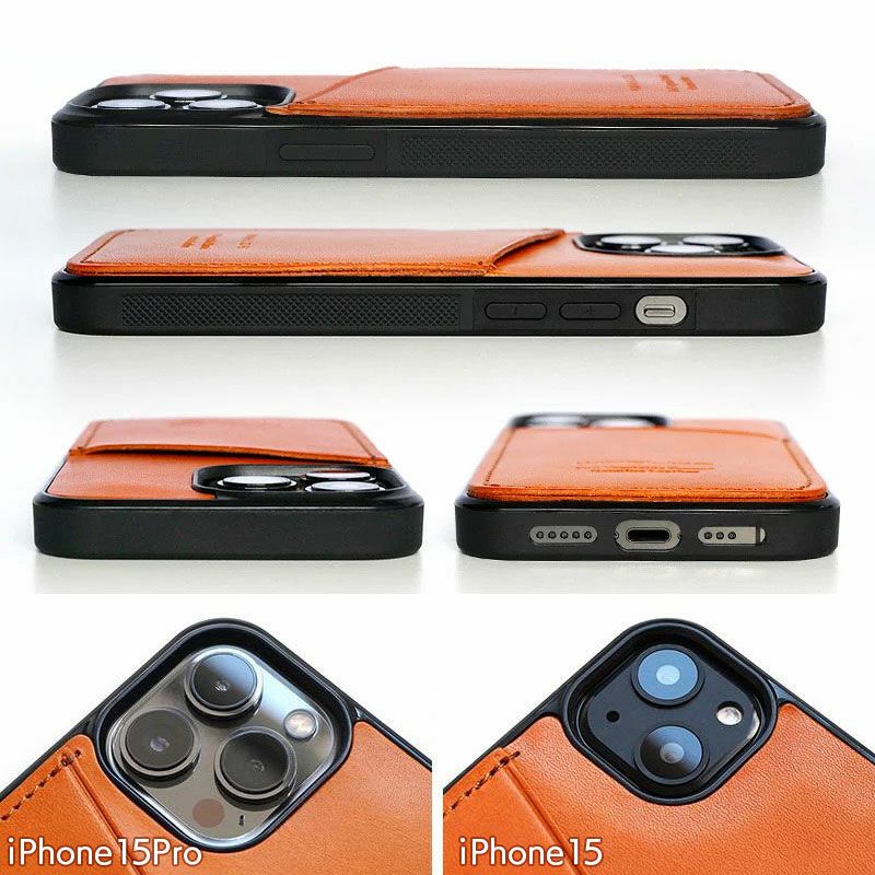 iPhone15 Pro / iPhone 15 ケース 背面 カード収納 スマホケース カード入れ