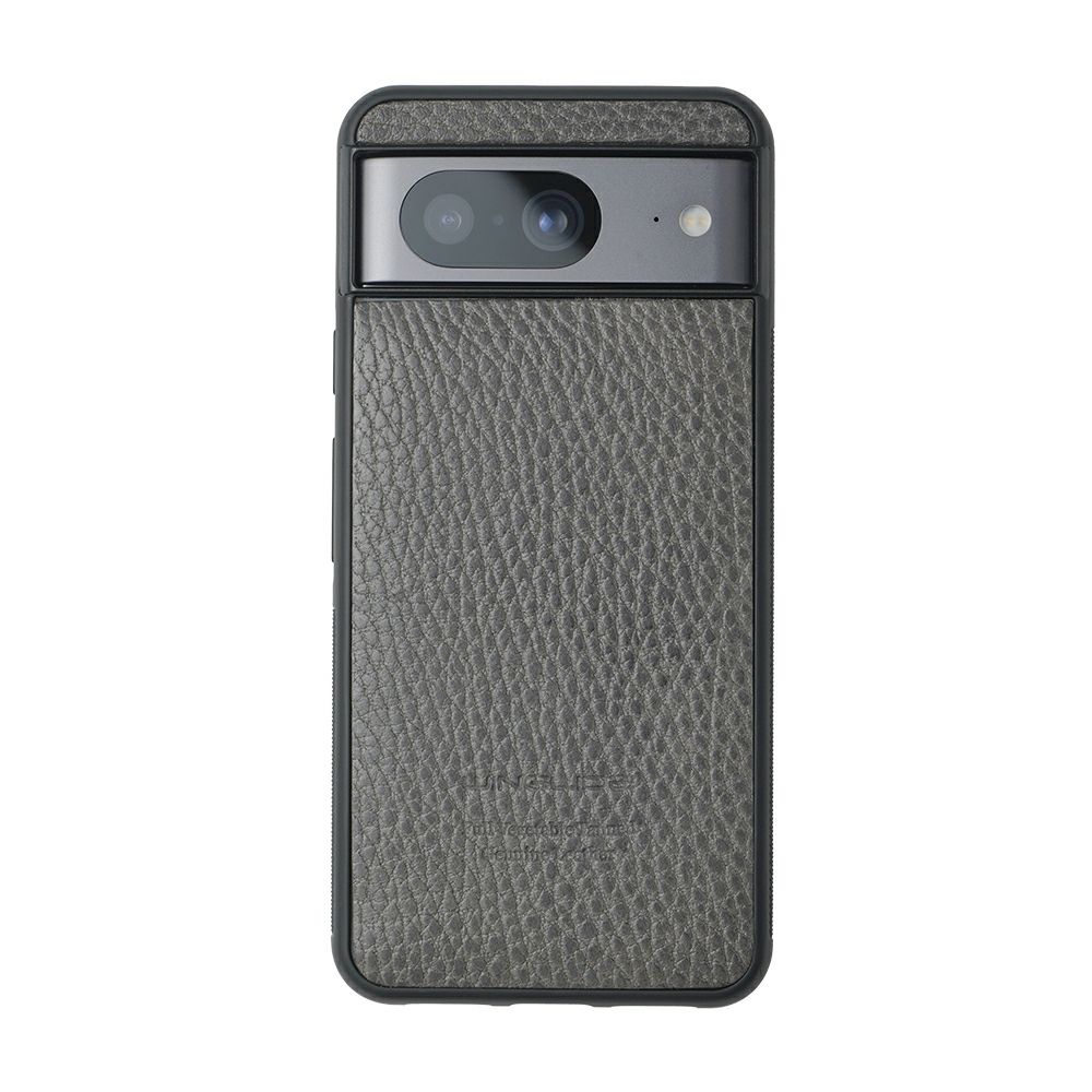 Google Pixel 8 / Google Pixel 8Pro ケース ブランド 本革 スマホケース シュリンクレザー グレー