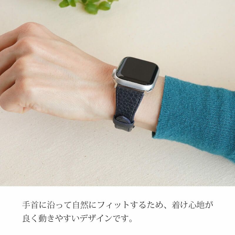 Apple Watch 時計ベルト 革ジャーマンシュリンクレザー　ダークネイビー 楽天市場】アップルウォッチ バンド 本革 レザー ベルト