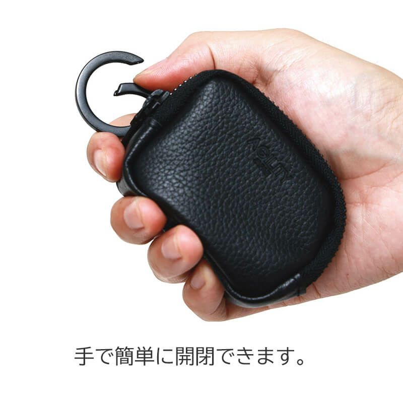 ミニポーチ カラビナ airpods ケース スマートキーケース おしゃれ レディース マルチポーチ メンズ 本革