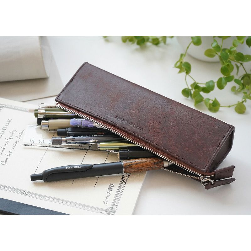 ブラウンレザー ペンケース Amazon.co.jp: Galen Leather ガレンレザー ペンケース 10本