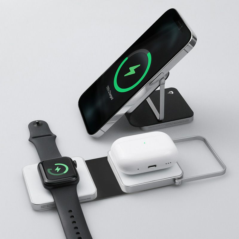 ワイヤレス充電 マグネット iPhone 充電器 軽量 コンパクト 充電器 携帯用 iphone 充電器 置くだけ Applewatch 充電器